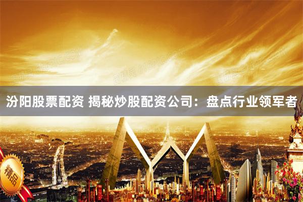 汾阳股票配资 揭秘炒股配资公司：盘点行业领军者